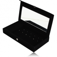 DISPLAY-VELVET MIRRORED BOX WITH 12 CLIPS LOOSE PART COMPARTMENT