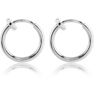 RHODIUM PLATED SPRING HOOP EARRING