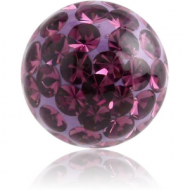 EPOXY COATED CRYSTALINE JEWELLED BALL FOR BALL CLOSURE RING PIERCING