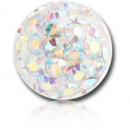 EPOXY COATED CRYSTALINE JEWELLED MICRO BALL FOR BALL CLOSURE RING PIERCING