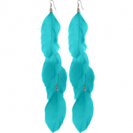 SURGICAL STEEL EARRINGS WITH DANGLING LONG FEATHER