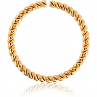 GOLD PVD COATED SURGICAL STEEL SEAMLESS RING - TWIST