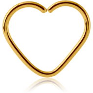 GOLD PVD COATED SURGICAL STEEL OPEN HEART SEAMLESS RING