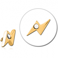 GOLD PVD COATED SURGICAL STEEL JEWELLED MICRO ATTACHMENT FOR 1.2MM INTERNALLY THREADED PINS PIERCING