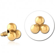 GOLD PVD COATED SURGICAL STEEL MICRO ATTACHMENT FOR 1.2MM INTERNALLY THREADED PINS PIERCING