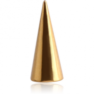 GOLD PVD COATED SURGICAL STEEL MICRO LONG CONE