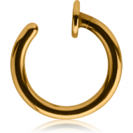 GOLD PVD COATED SURGICAL STEEL OPEN NOSE RING PIERCING