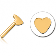 GOLD PVD COATED SURGICAL STEEL THREADLESS ATTACHMENT - HEART PIERCING