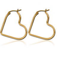 GOLD PVD COATED SURGICAL STEEL WIRE HOOP EARRINGS