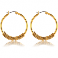 GOLD PVD COATED SURGICAL STEEL WIRE HOOP EARRINGS