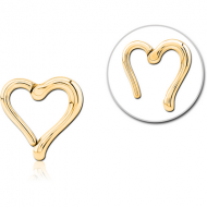 GOLD PVD COATED SURGICAL STEEL HINGED SEGMENT RING CLICKER - HEART