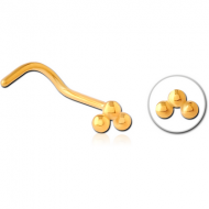 GOLD PVD COATED SURGICAL STEEL CURVED NOSE STUD