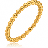 GOLD PVD COATED SURGICAL STEEL RING - BALLS