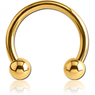 GOLD PVD COATED TITANIUM CIRCULAR BARBELL PIERCING