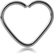 SURGICAL STEEL OPEN HEART SEAMLESS RING