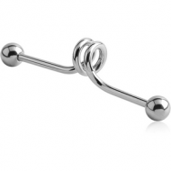 SURGICAL STEEL INDUSTRIAL SPRING BARBELL PIERCING