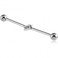 SURGICAL STEEL JEWELLED INDUSTRIAL BARBELL