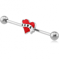 SURGICAL STEEL LOVE INDUSTRIAL BARBELL