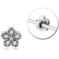 SURGICAL STEEL ADJUSTABLE SLIDING CHARM FOR INDUSTRIAL BARBELL - FLOWER