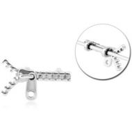 SURGICAL STEEL ADJUSTABLE SLIDING CHARM FOR INDUSTRIAL BARBELL - ZIP PIERCING