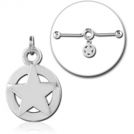 SURGICAL STEEL CHARM FOR INDUSTRIAL BARBELL PIERCING