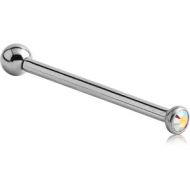 SURGICAL STEEL INTERNALLY THREADED JEWELLED BARBELL