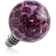 EPOXY COATED CRYSTALINE JEWELLED MICRO BALL FOR 1.2MM INTERNALLY THREADED PIN PIERCING