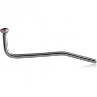 SURGICAL STEEL INTERNALLY THREADED MICRO FISH TAIL LABRET WITH JEWELLED BALL PIERCING
