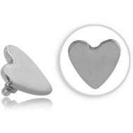 SURGICAL STEEL HEART FOR 1.2MM INTERNALLY THREADED PINS PIERCING