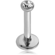 SURGICAL STEEL INTERNALLY THREADED SWAROVSKI CRYSTAL JEWELLED MICRO LABRET