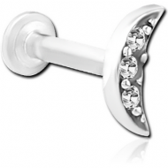 SURGICAL STEEL INTERNALLY THREADED JEWELLED MICRO LABRET