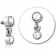 SURGICAL STEEL JEWELLED MICRO ATTACHMENT FOR 1.2MM INTERNALLY THREADED PINS PIERCING