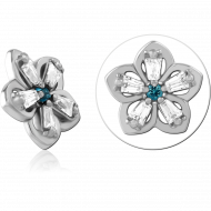 SURGICAL STEEL JEWELLED MICRO ATTACHMENT FOR 1.2MM INTERNALLY THREADED PINS PIERCING