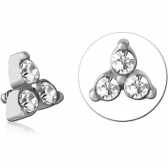 SURGICAL STEEL JEWELLED MICRO ATTACHMENT FOR 1.2MM INTERNALLY THREADED PINS