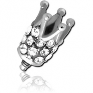 SURGICAL STEEL JEWELLED MICRO ATTACHMENT FOR 1.2MM INTERNALLY THREADED PINS - CROWN PIERCING