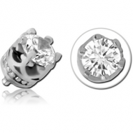 SURGICAL STEEL JEWELLED MICRO ATTACHMENT FOR 1.2MM INTERNALLY THREADED PINS - CROWN PIERCING