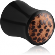 ORGANIC HORN DOUBLE FLARED PLUG WITH COCO INLAY PIERCING