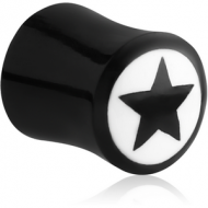 ORGANIC HORN PLUG DOUBLE FLARED WITH INLAY - STAR PIERCING
