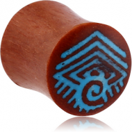 ORGANIC WOODEN PLUG -SAWO TRIBAL WITH INLAID PIERCING