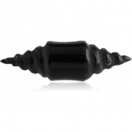 ORGANIC CARVED HORN PLUG DOUBLE FLARED TRIBAL - SPIRAL