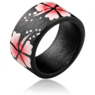 ORGANIC WOODEN RING PAINTED