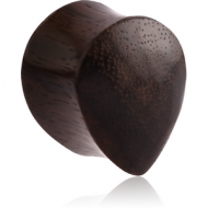 ORGANIC WOODEN PLUG BLACK -SONO DOUBLE FLARED TEAR DROP