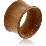 ORGANIC WOODEN TUNNEL TEAK DOUBLE FLARED THIN PIERCING