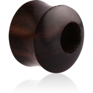 ORGANIC WOODEN TUNNEL DOUBLE FLARED - BLACK -SONO - OFF CENTER PIERCING
