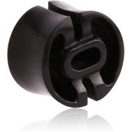 ORGANIC CARVED HORN HOLLOW PLUG DOUBLE FLARE TRIBAL
