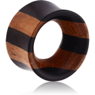 ORGANIC WOODEN TUNNEL TEAK DOUBLE FLARED IRON WOOD LAYERED PIERCING