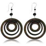 ORGANIC WOODEN EARRINGS PAIR PAINTED