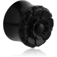 ORGANIC IRON PLUG DOUBLE FLARED CARVED FLOWER