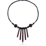 ORGANIC WOODEN NECKLACE BLACK -SONO