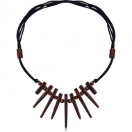 ORGANIC WOODEN NECKLACE BLACK -SONO